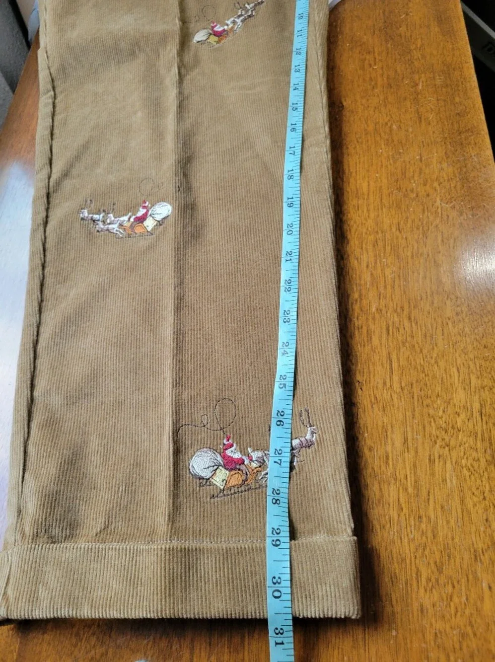 J Crew Relaxed-fit corduroy pant with Santa embroidery CO460 Size 32 NWT